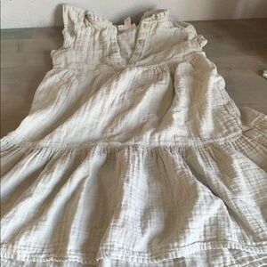 Cream Ruffled Sleeveless Dress